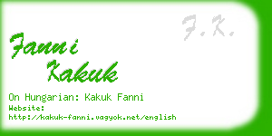 fanni kakuk business card